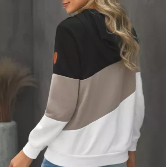 Cowl Neck Hoodie Pullover - Picture 2 of 5